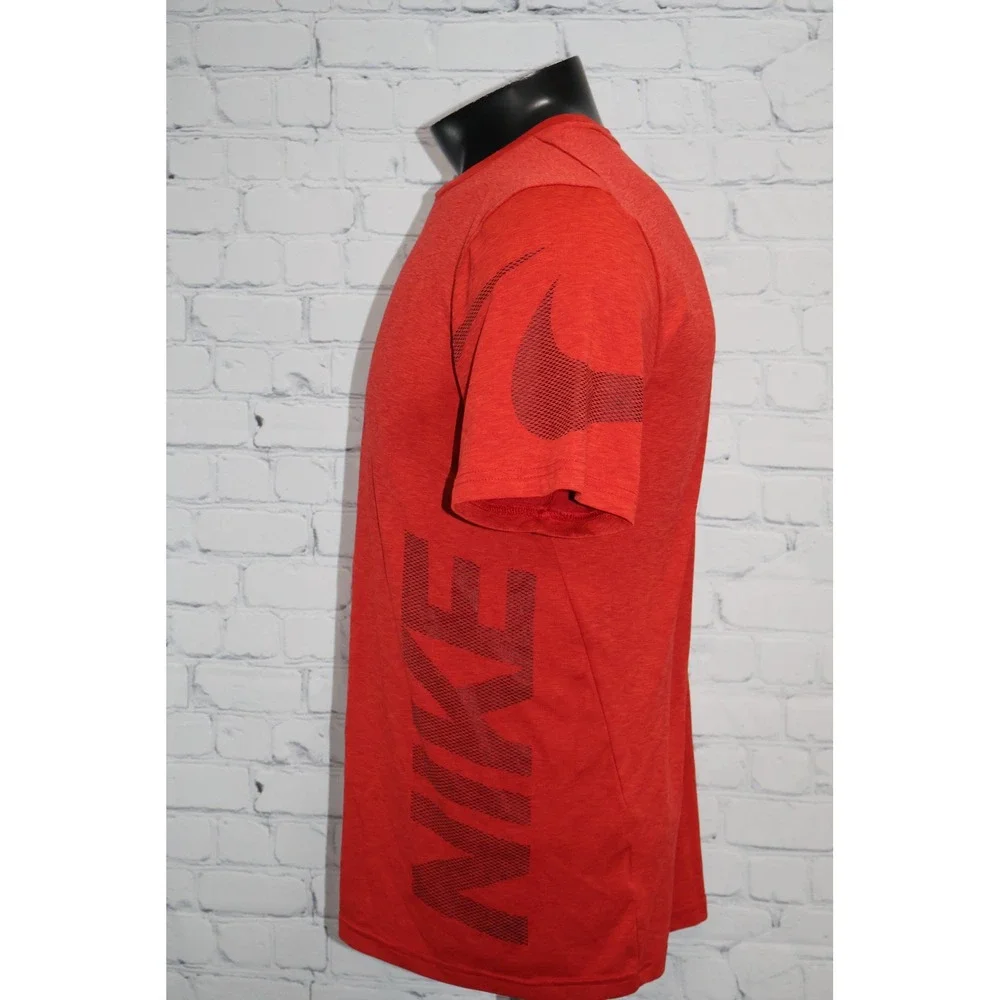 Nike Dri-FIT Gym Workout Shirt Mens Medium Red Short Sleeve Graphic Training Tee